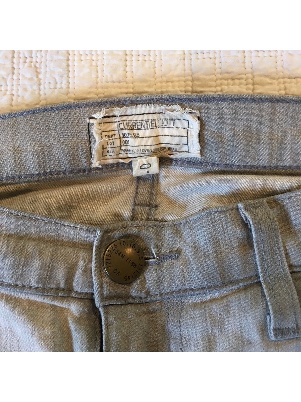 Anthropologie Current/Elliott Gray Denim Stiletto Jeans, Size 26 - Picture 6 of 16